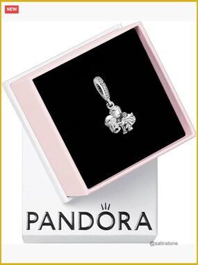 Sterling Silver Married Couple Dangle Charm for Bracelets - Cubic Zirconia -